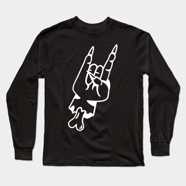 Heavy Metal Finger Long Sleeve T-Shirt by rueckemashirt